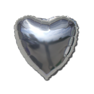 Hjerte folie ballon Sølv 18" (u/helium)